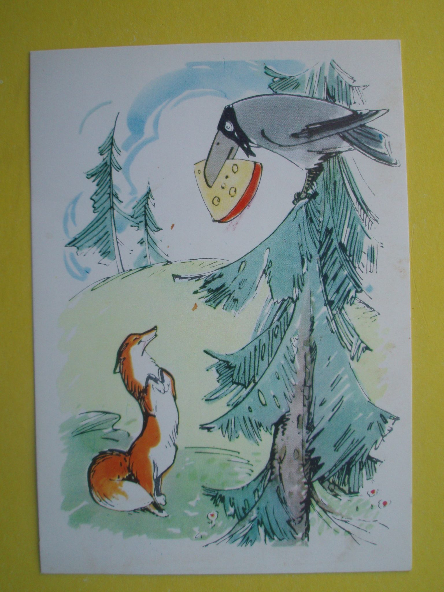 Иллюстрации Серова к басням Крылова ворона и лисица