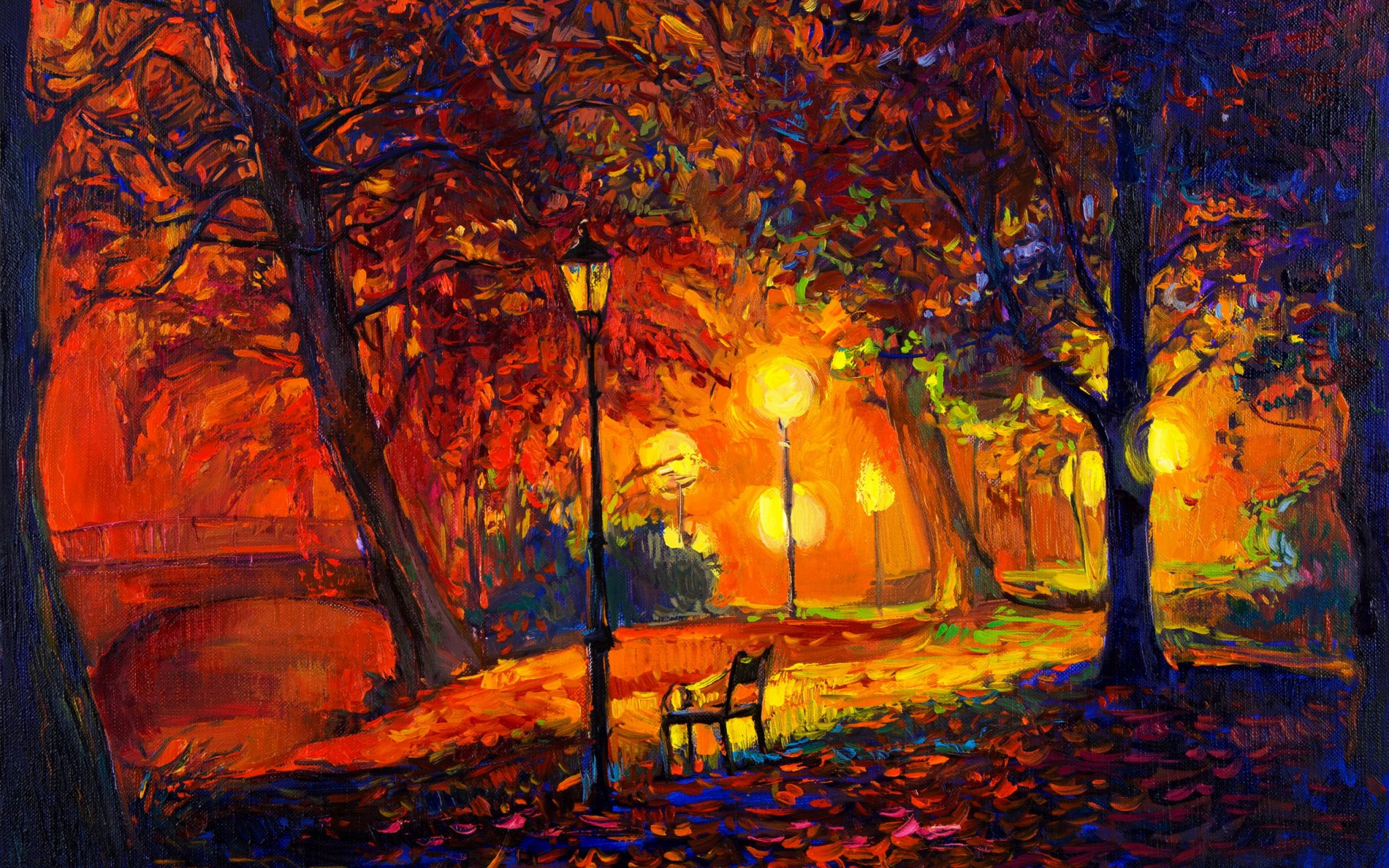 Осенний парк Импрессионизм живопись