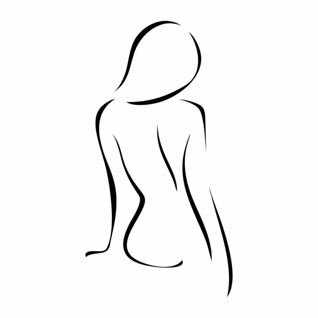 Силуэт девушки со спины рисунок карандашом