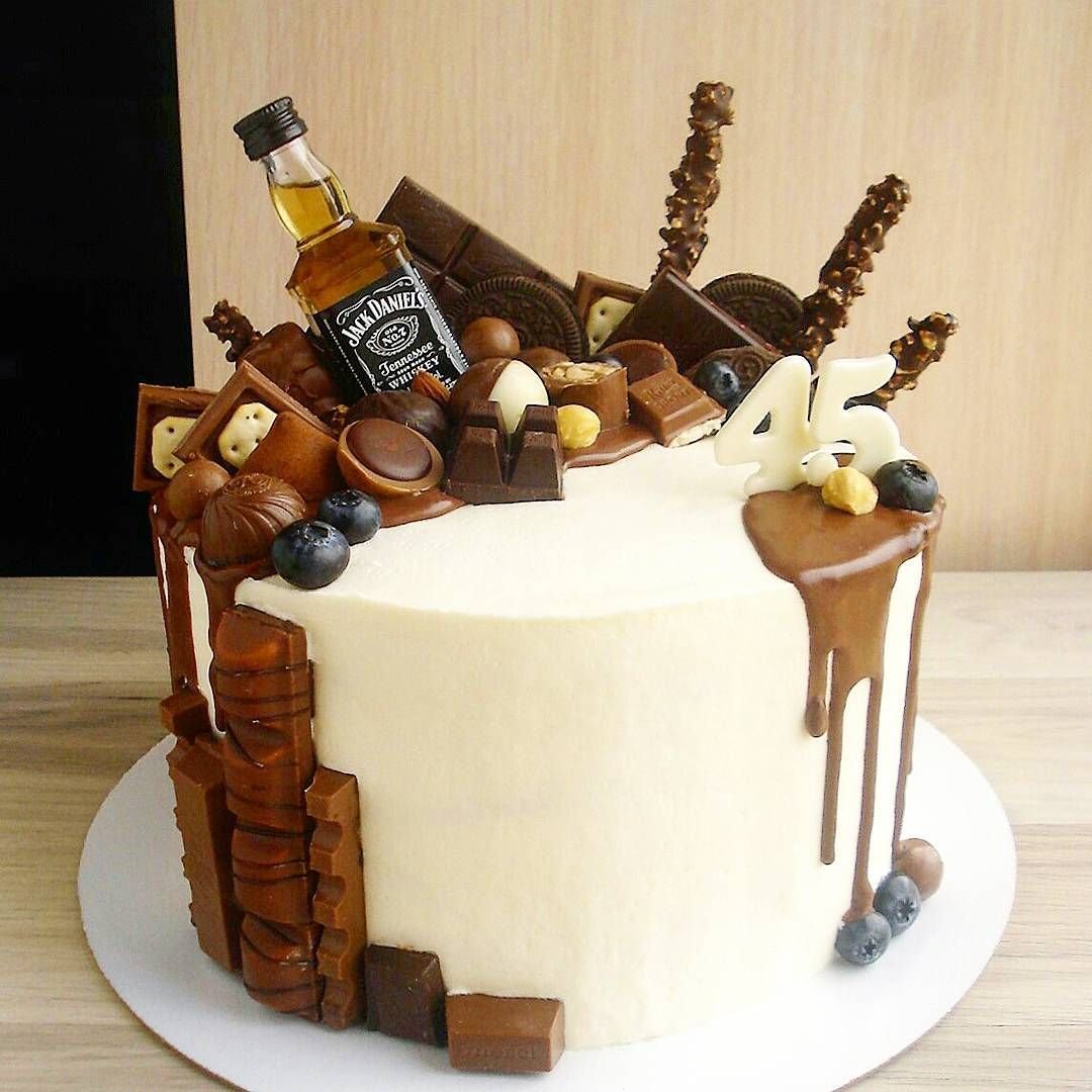Фото как украсить торт в домашних условиях на день рождения мужчине